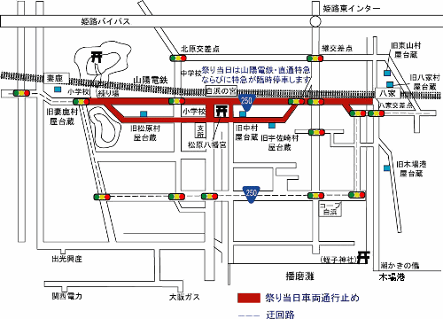祭り周辺の情報の地図